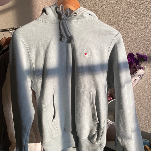 Champion Tops - Champion light mint green reverse weave hoodie XS
